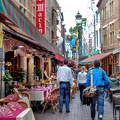 The many tourist restaurants in Rue des Bouchers